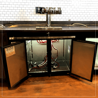 under bar kegerator